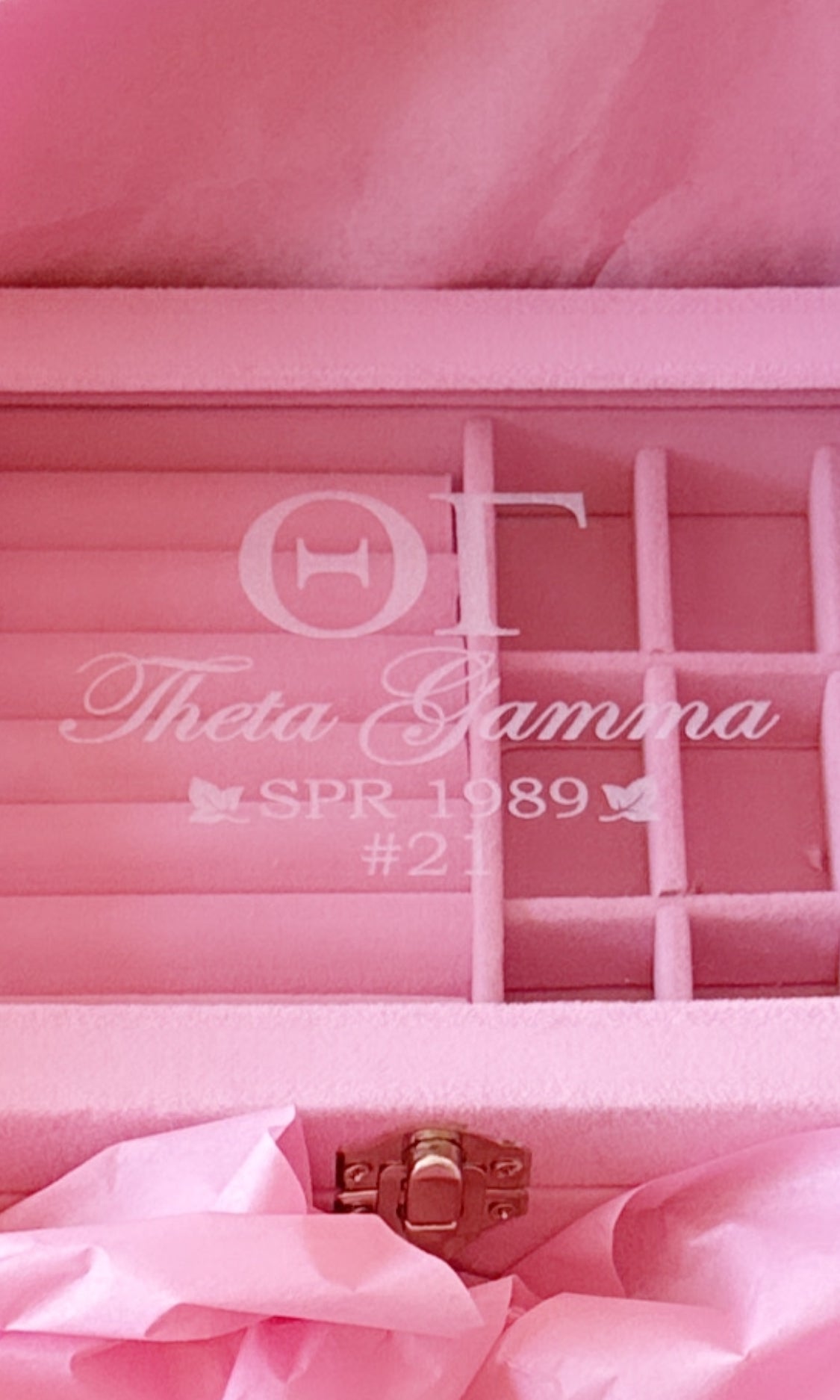 Pink Velvet Jewelry Box – Personalized Elegance for Sorority Women