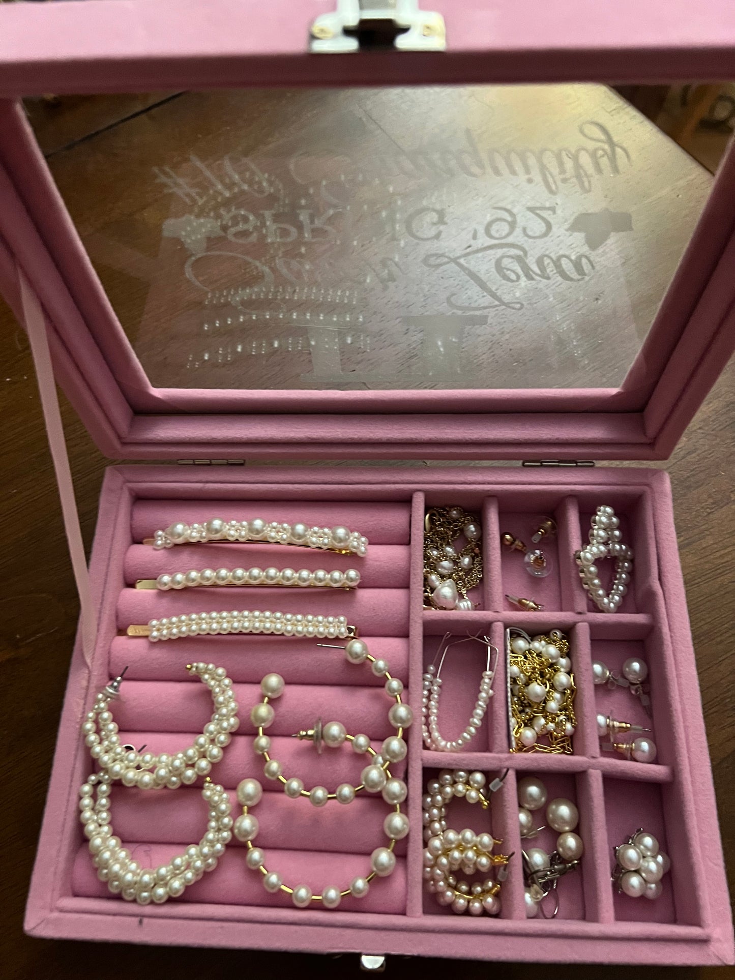 Pink Velvet Jewelry Box – Personalized Elegance for Sorority Women