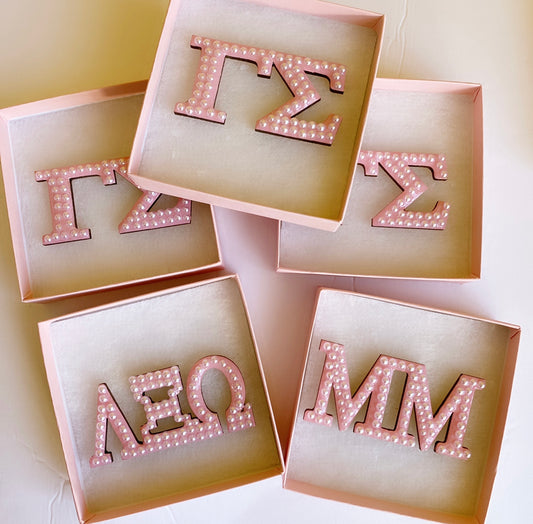 The Original Handcrafted Pearl Greek Letter Brooch