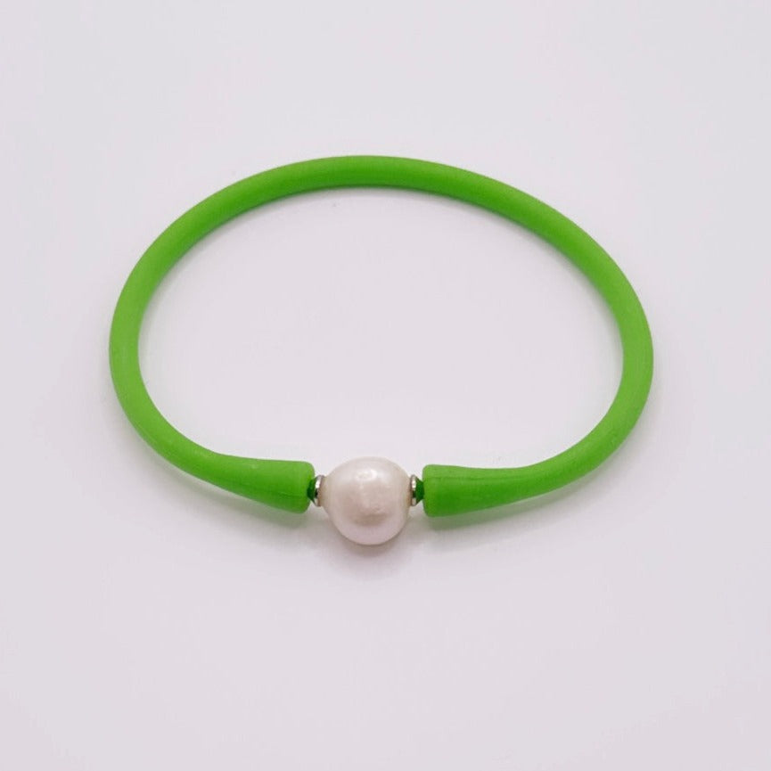 Silicone Bracelet with Freshwater Pearl