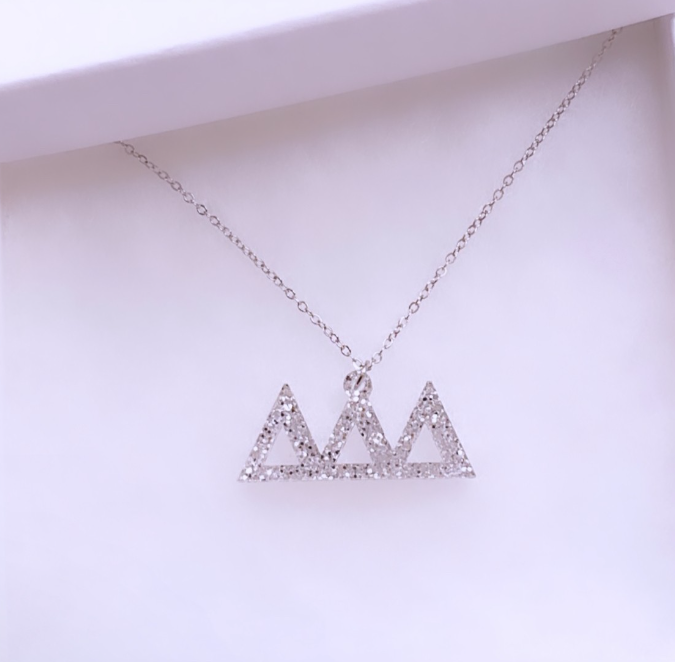 Custom Acrylic Greek Letter Necklace | Glitter Greek Symbol Necklace | Handcrafted Sorority Jewelry