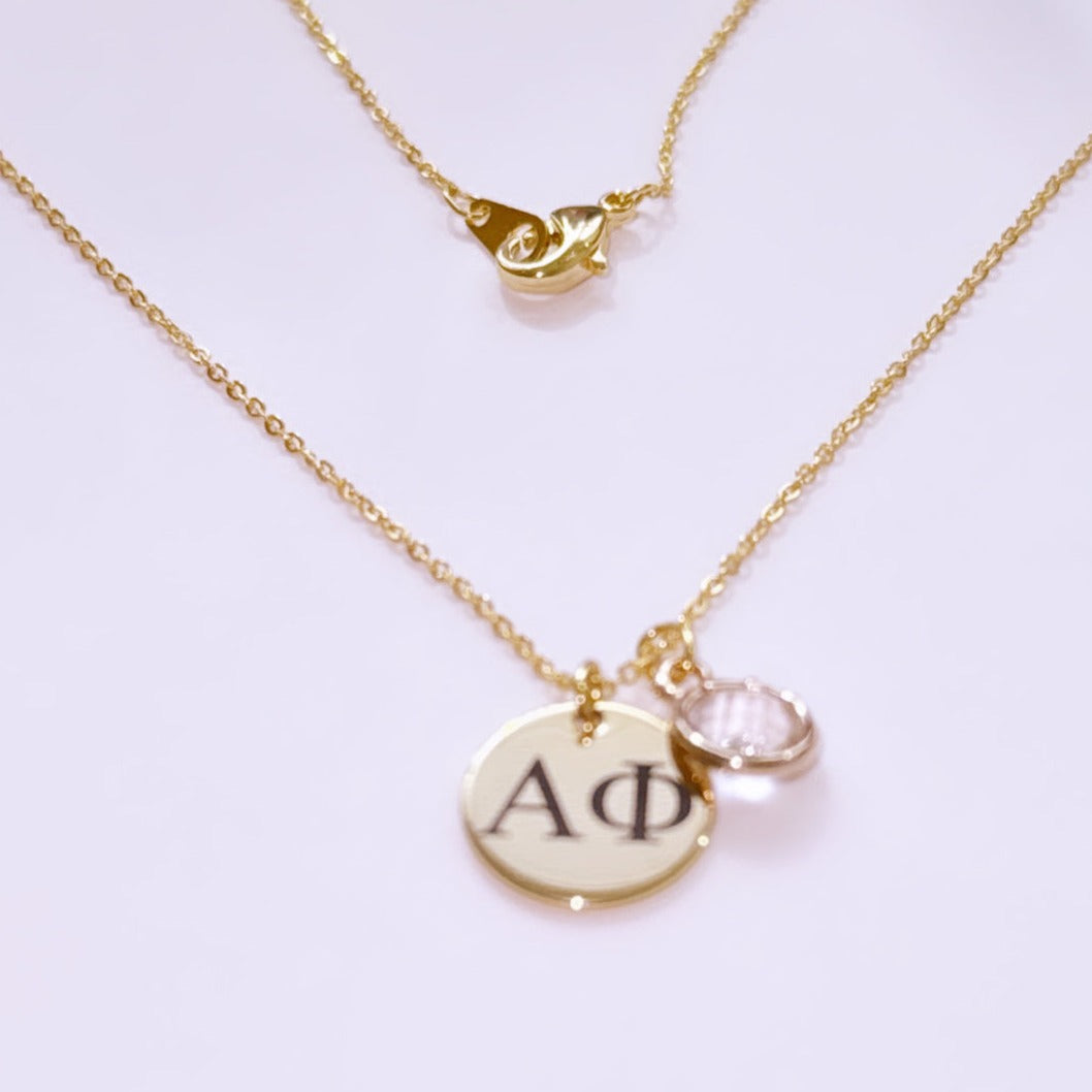 Custom necklace charm for sorority girls